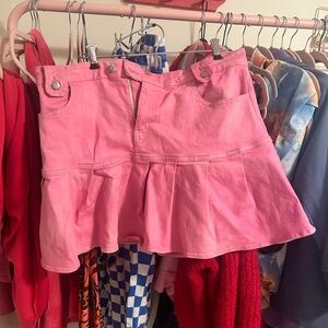 pink mini tennis skirt plus